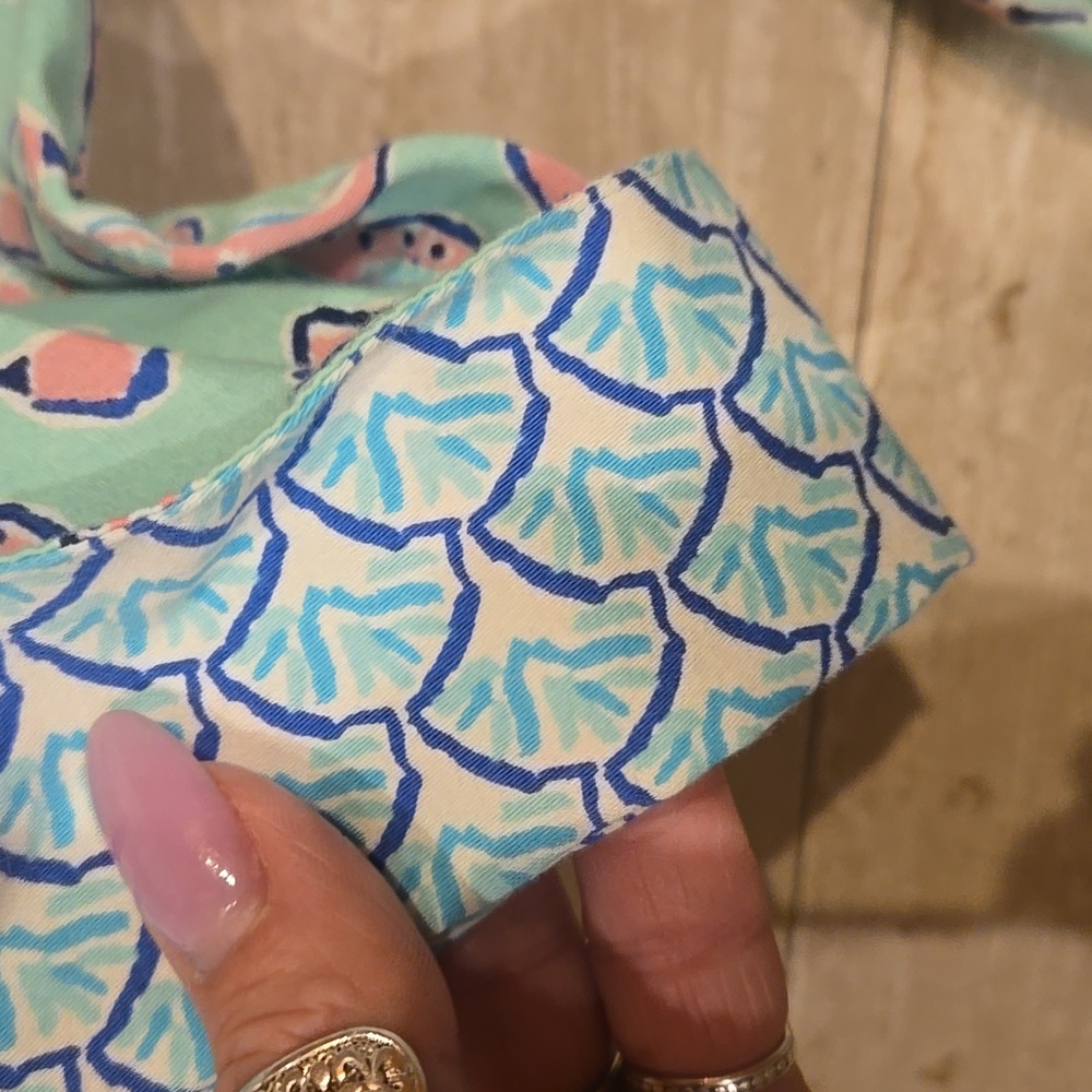 Foxcroft for Applesseds Wrinkle Free Seahorse Aqua Button-Down Shirt - Picture 4 of 8